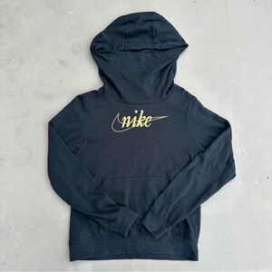 Nike Black Hoodie with Gold Swoosh